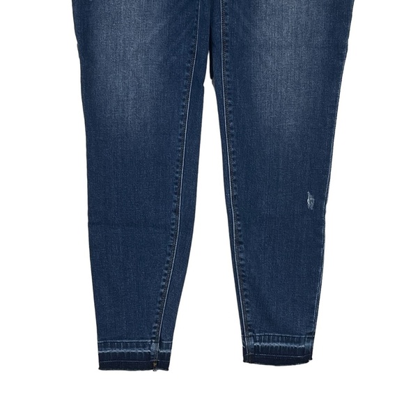 Spanx Jean Ish Leggings Medium High Rise Raw Hem Pull On Pant Ankle Shaping - Picture 4 of 10